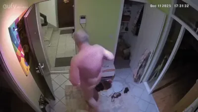 checking the hallway naked