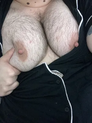 Pushing my saggy tits together