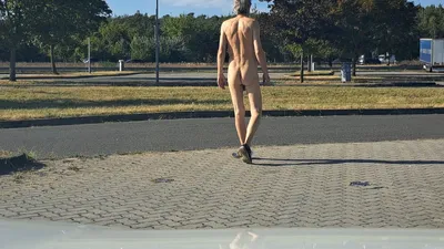 Naked at parking