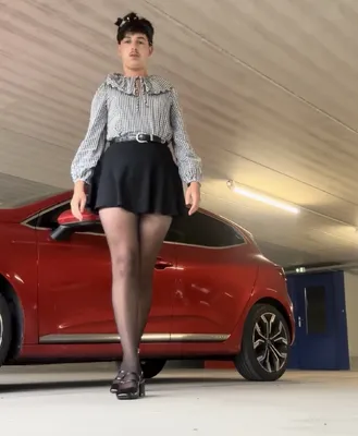 Sissy public parking walking