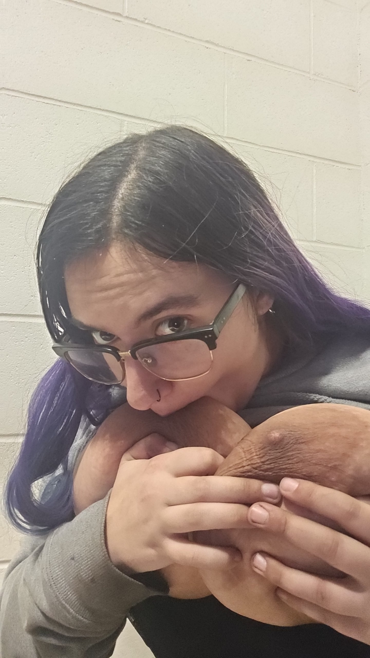 Sucking my tit