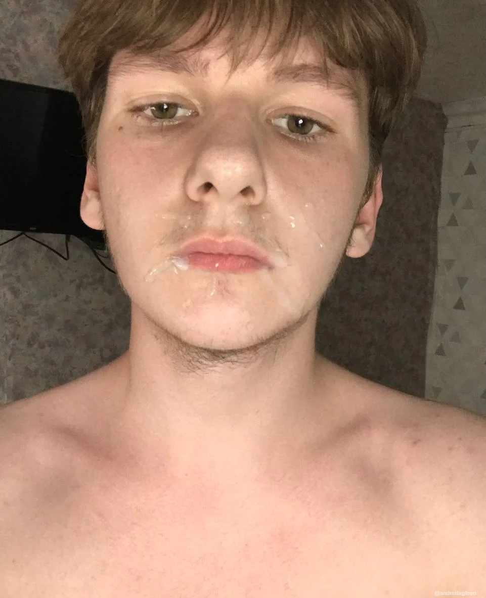 FAG CUM ON FACE