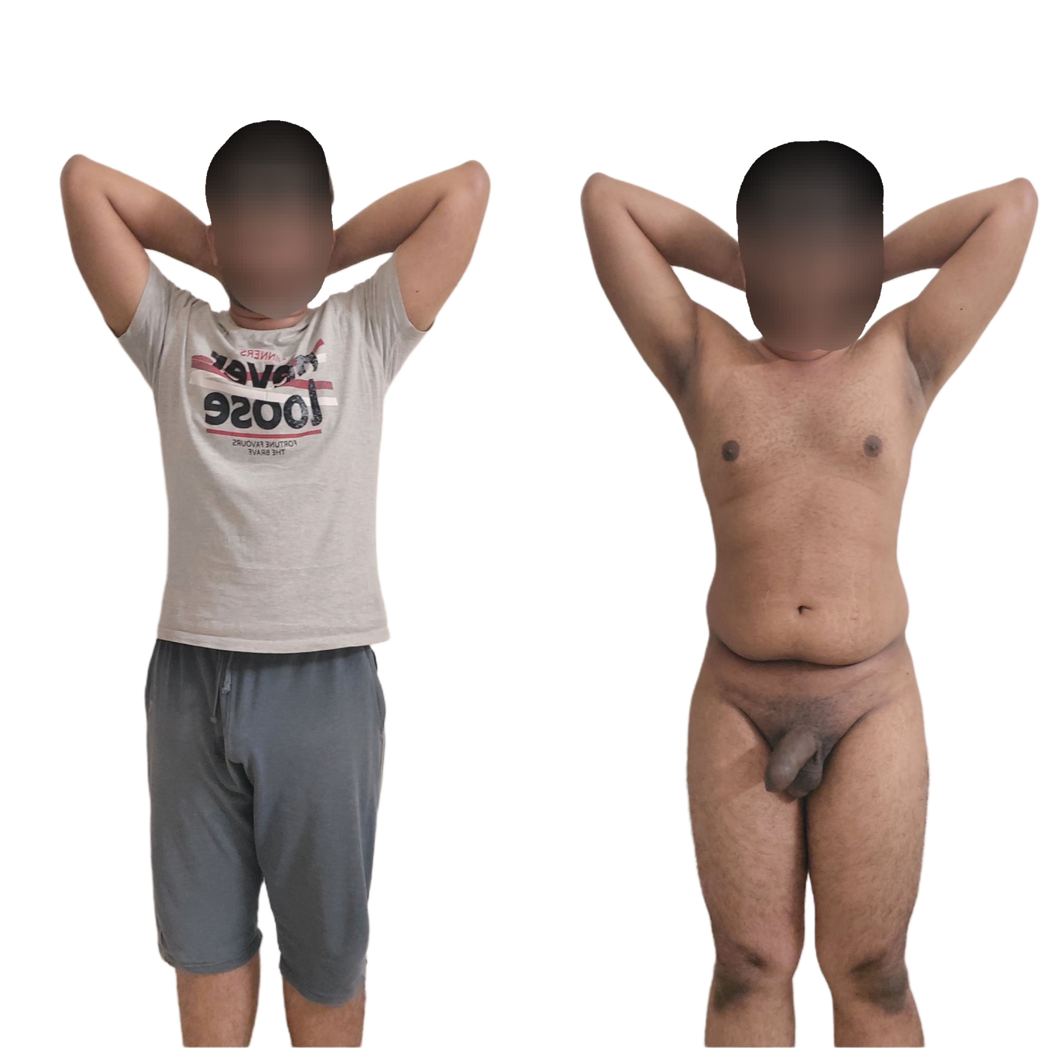 Clothed male naked slave